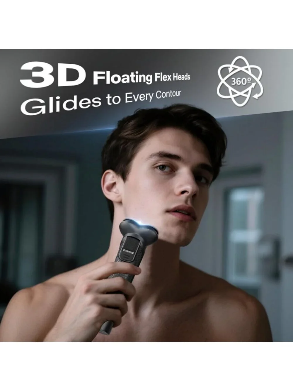 Waterproof Electric Razor for Men, 3D Flex Blades, Quick Charge, Wet/Dry Shave